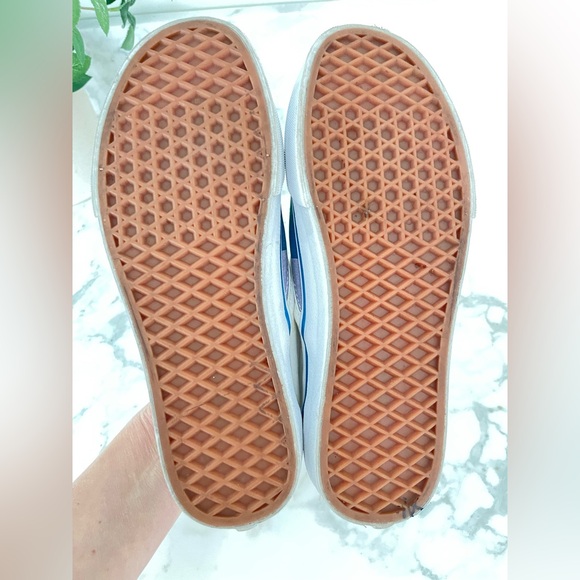 Vintage 80s Vans Slip On Rainbow Sneakers Womens Size 7.5 White Retro - Picture 4 of 7